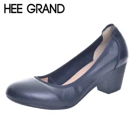 HEE GRAND Super Soft Flexible Pumps Shoes Women Clasiscal OL Pumps Spring Med Heels Offical Shoes Size 32-43  XWD2516