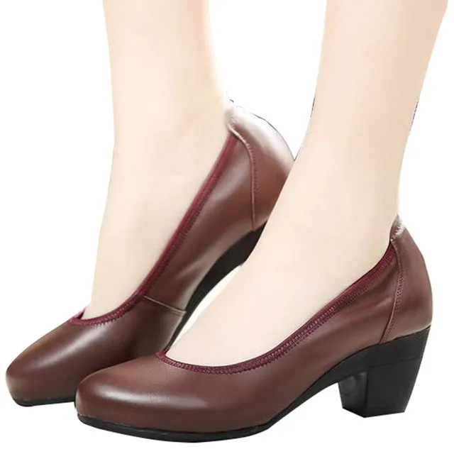 HEE GRAND Super Soft Flexible Pumps Shoes Women Clasiscal OL Pumps Spring Med Heels Offical Shoes Size 32-43  XWD2516