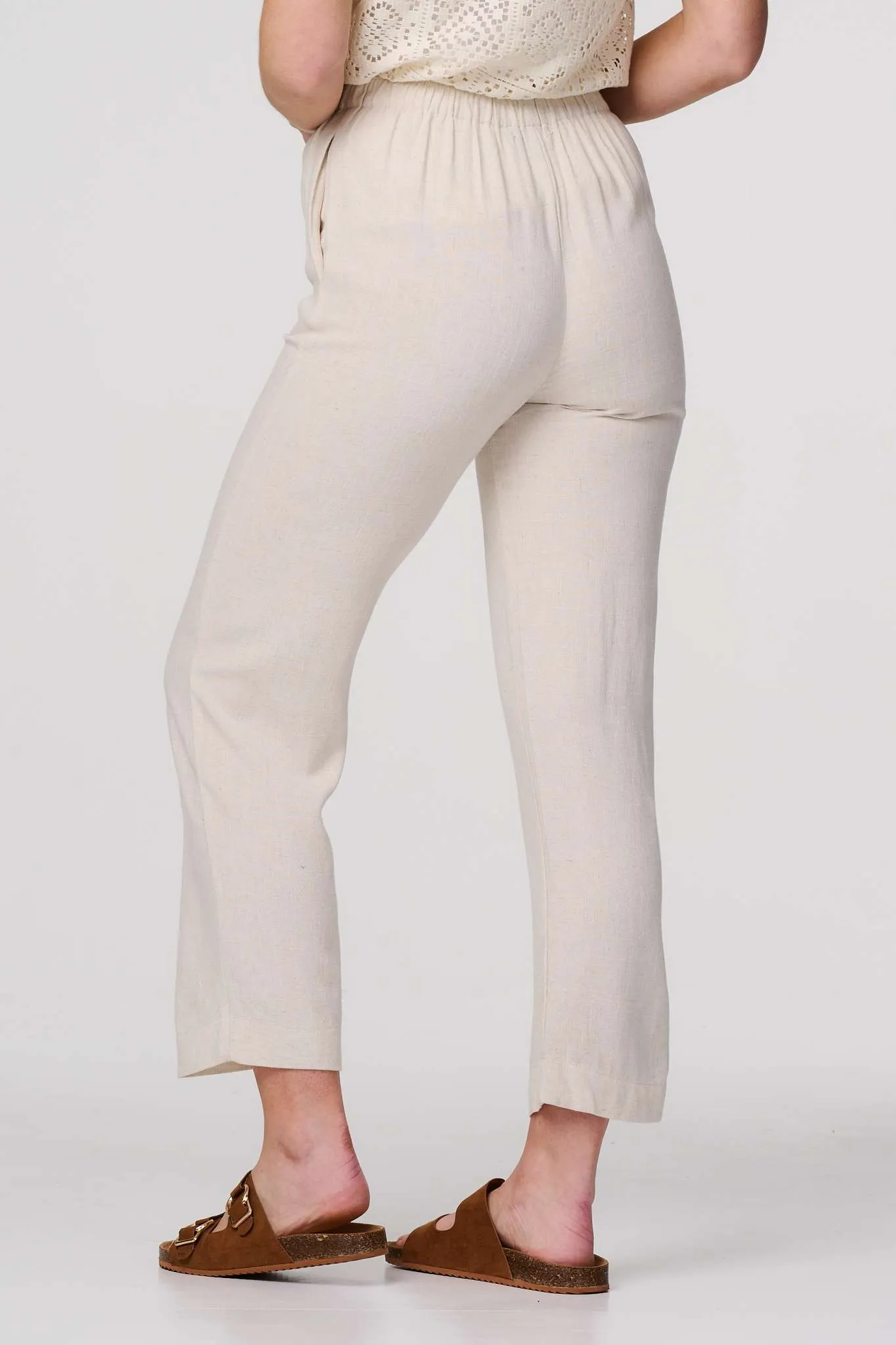 High Waist Wide Drawstring Trousers