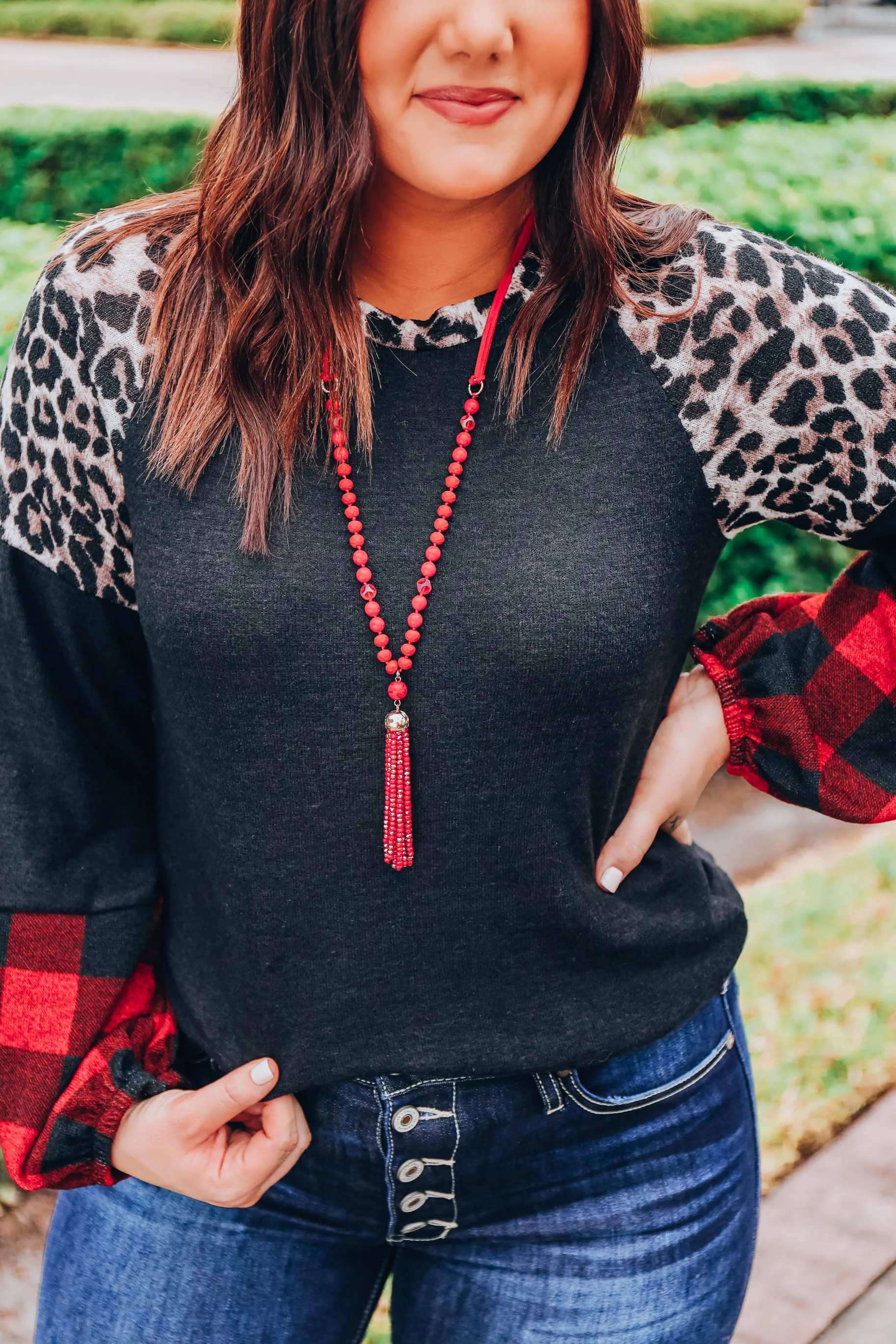 Holiday Spirit Color Block Top