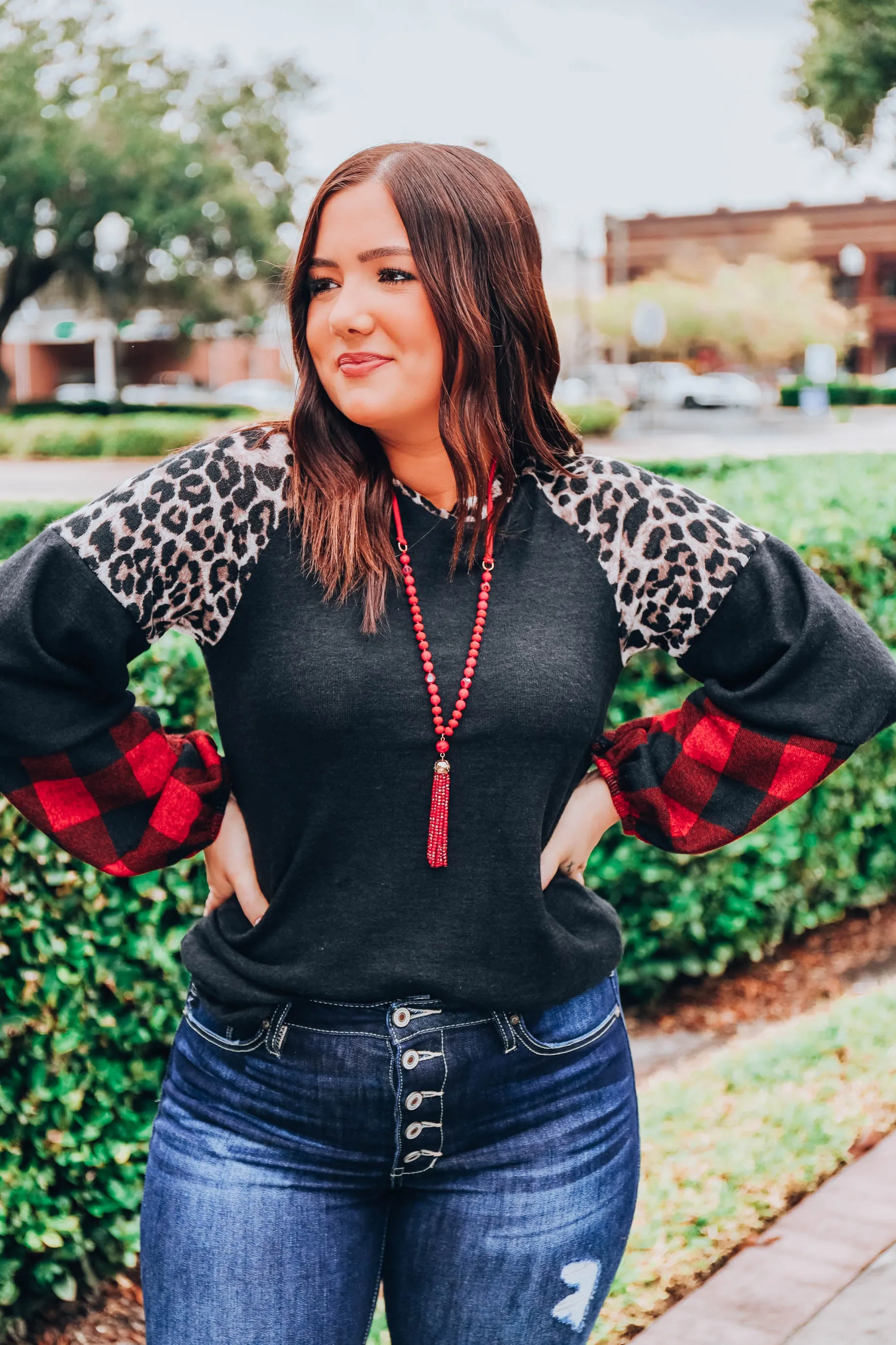 Holiday Spirit Color Block Top