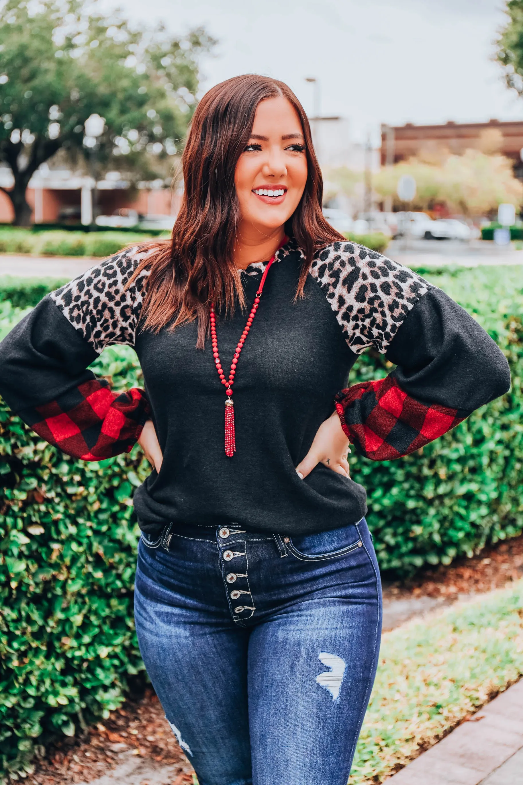 Holiday Spirit Color Block Top