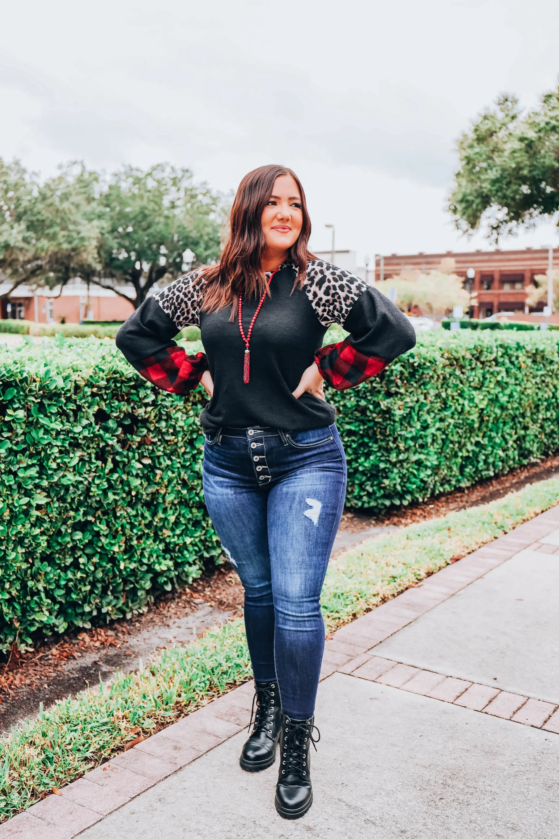 Holiday Spirit Color Block Top