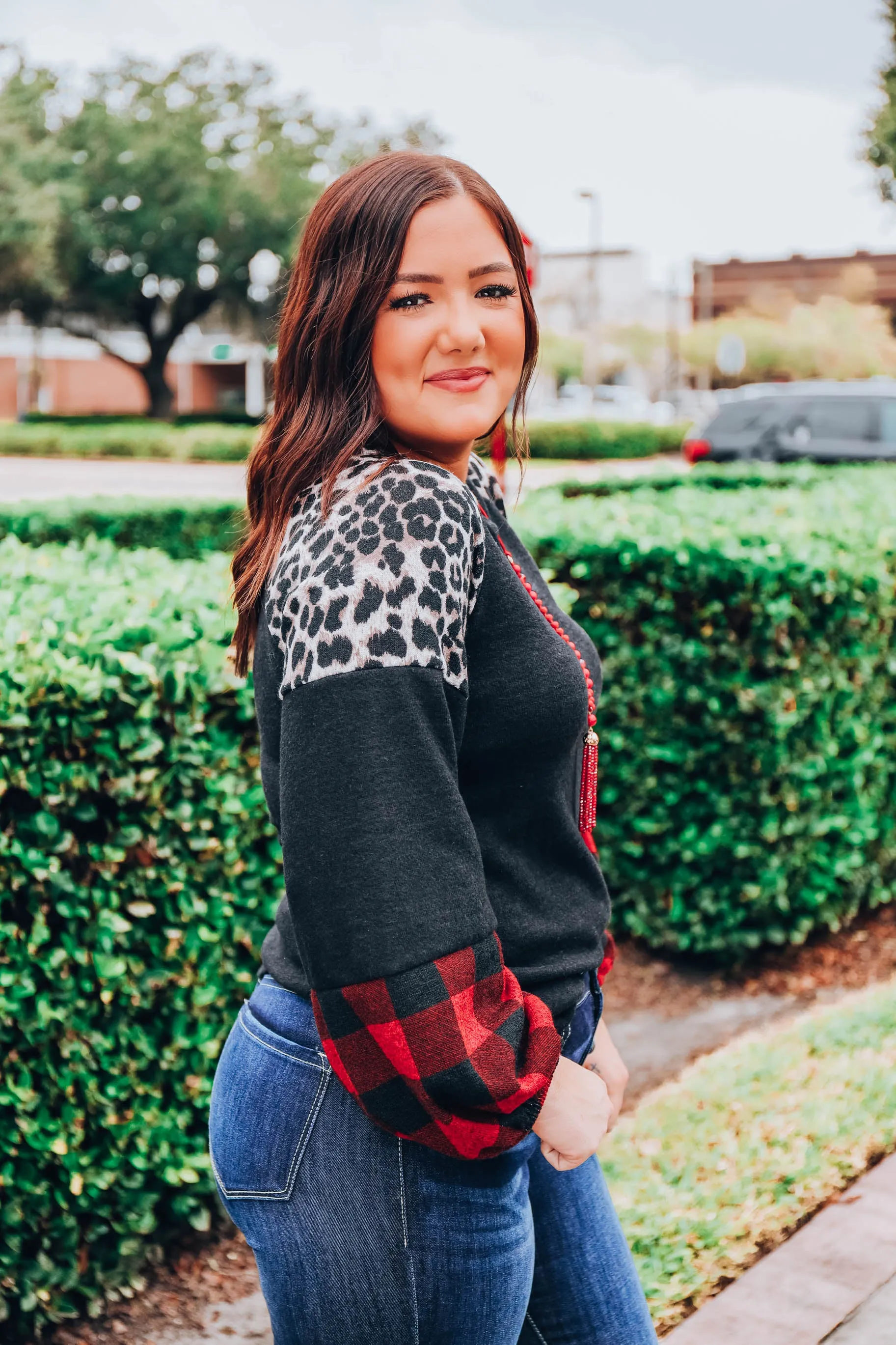 Holiday Spirit Color Block Top