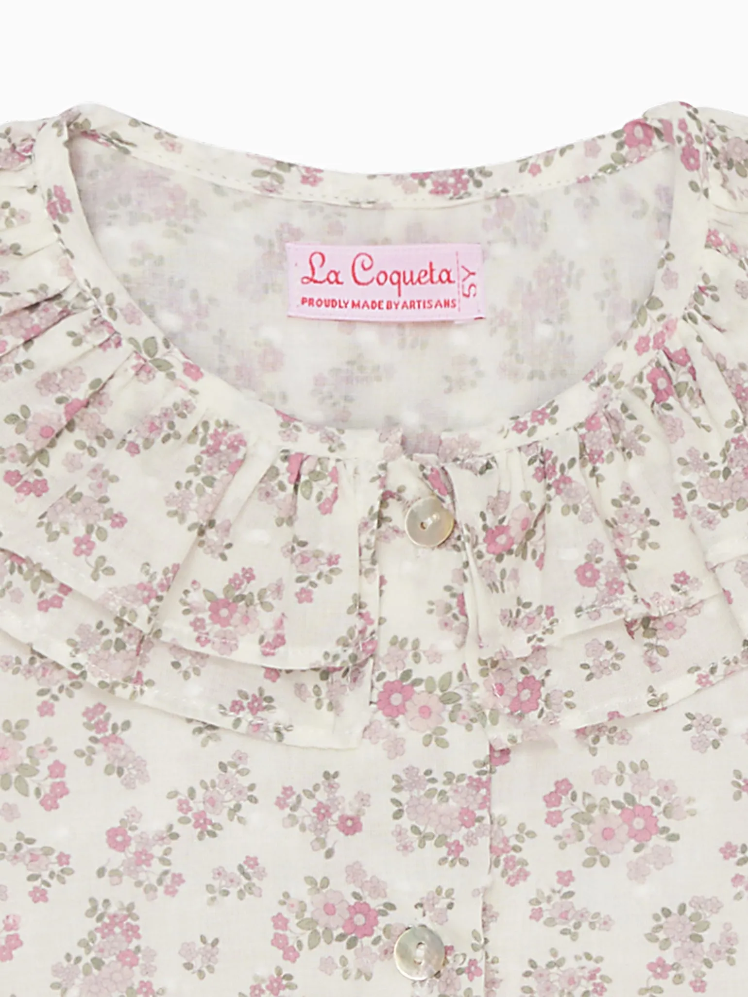 Ivory Floral Lila Long Sleeve Girl Shirt