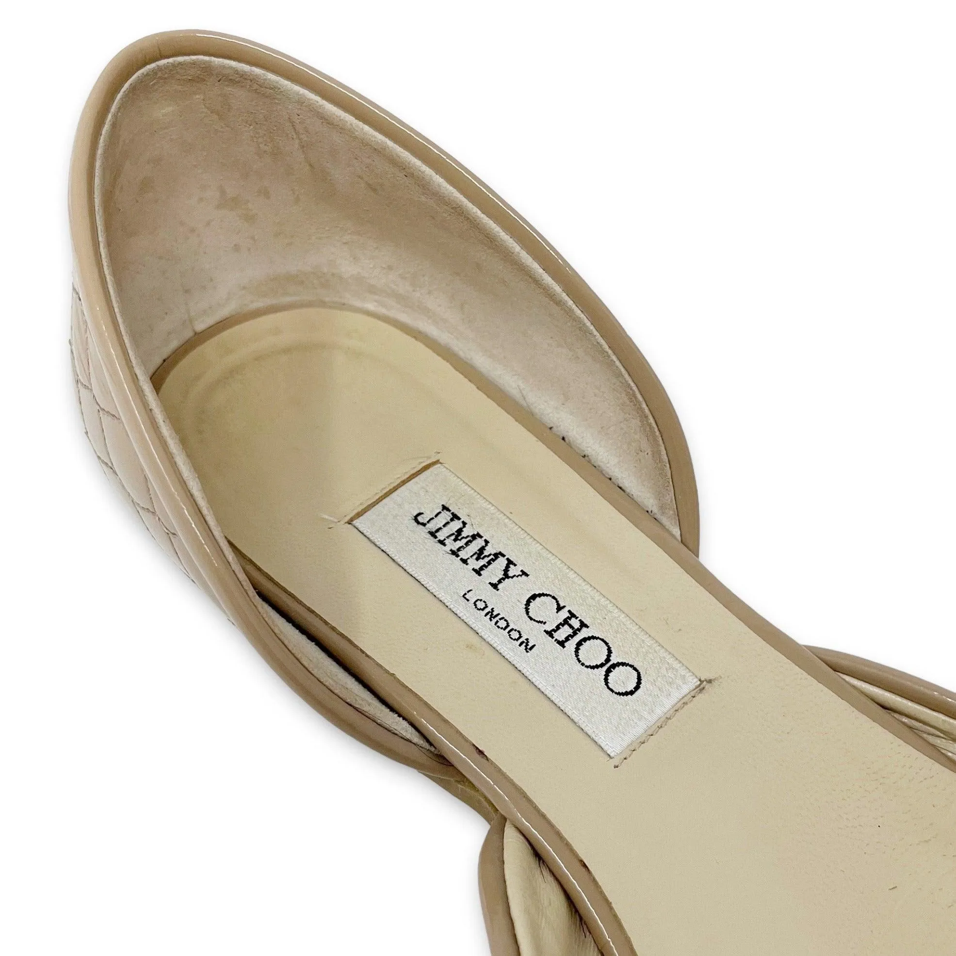 Jimmy Choo Beige Patent Ballerina Flats 39