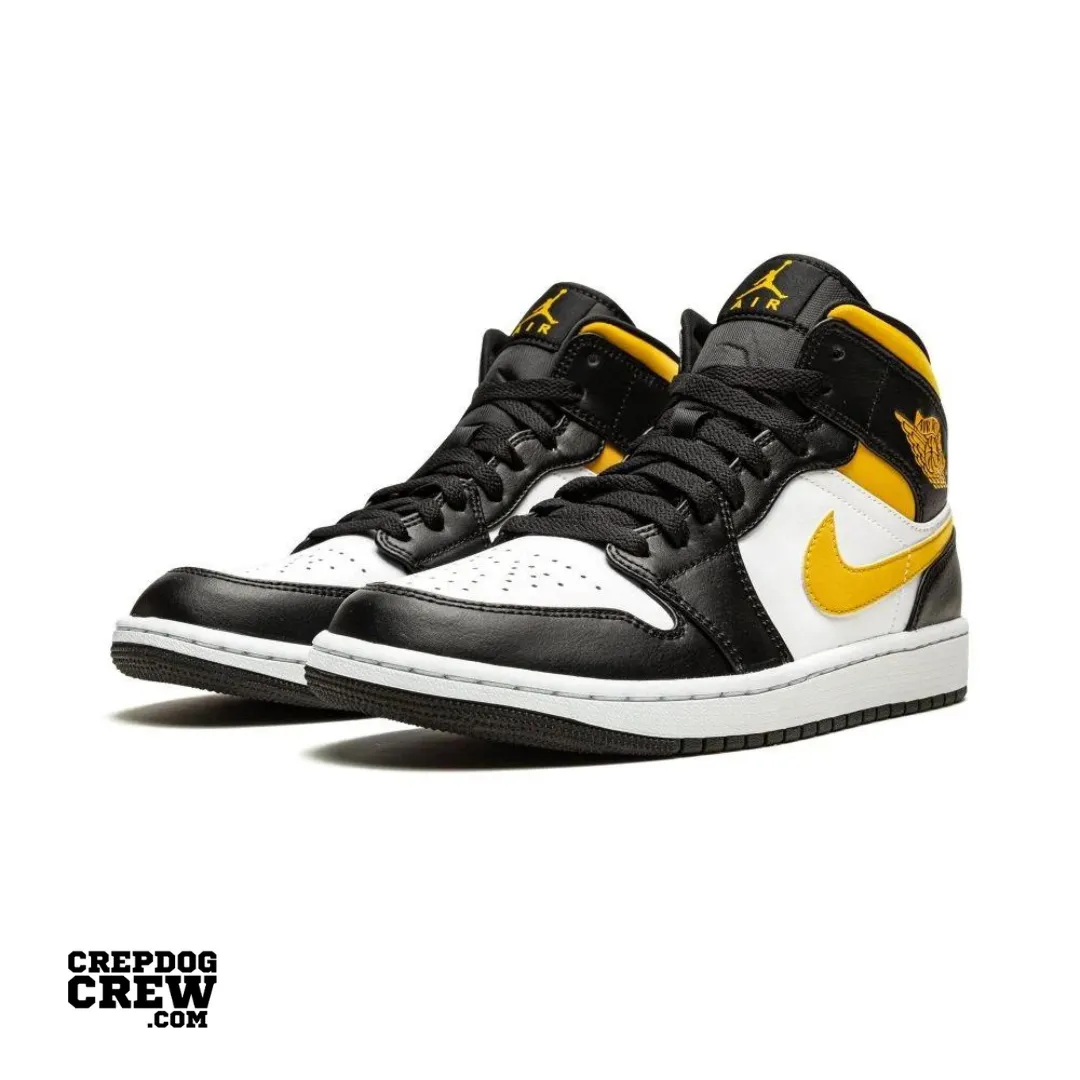 Jordan 1 Mid White Pollen Black