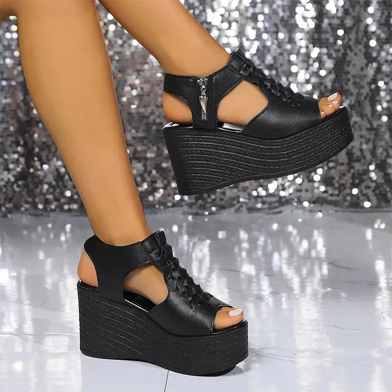 Joskaa 2024 New Wedges Platform Chunky Sandals