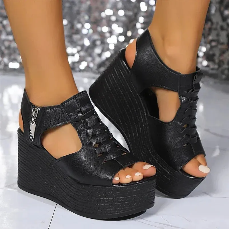 Joskaa 2024 New Wedges Platform Chunky Sandals