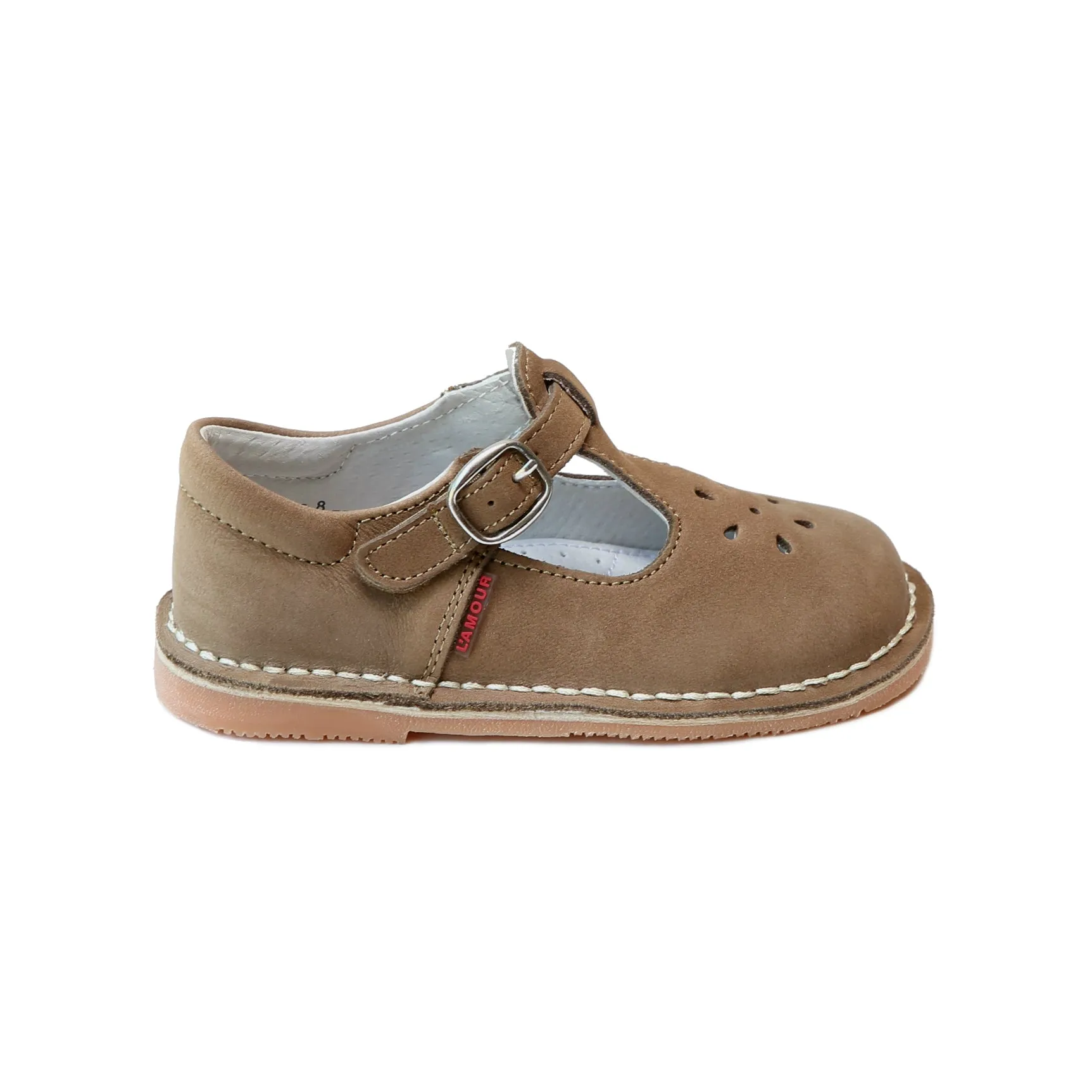 Joy Classic Nubuck Leather T-Strap Mary Jane