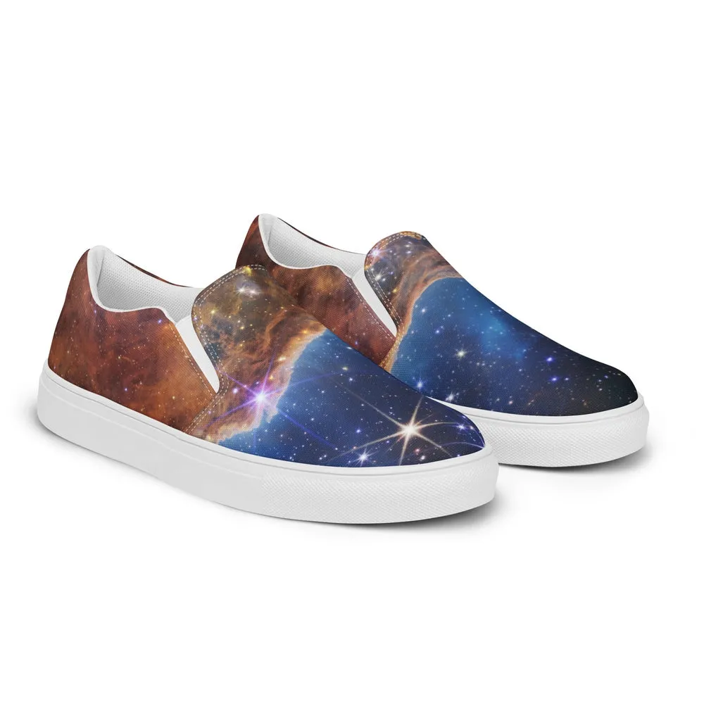 JWST Cosmic Cliffs Carina Nebula Canvas Slip-On Shoes (Men's Sizing)