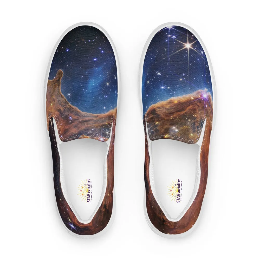 JWST Cosmic Cliffs Carina Nebula Canvas Slip-On Shoes (Men's Sizing)