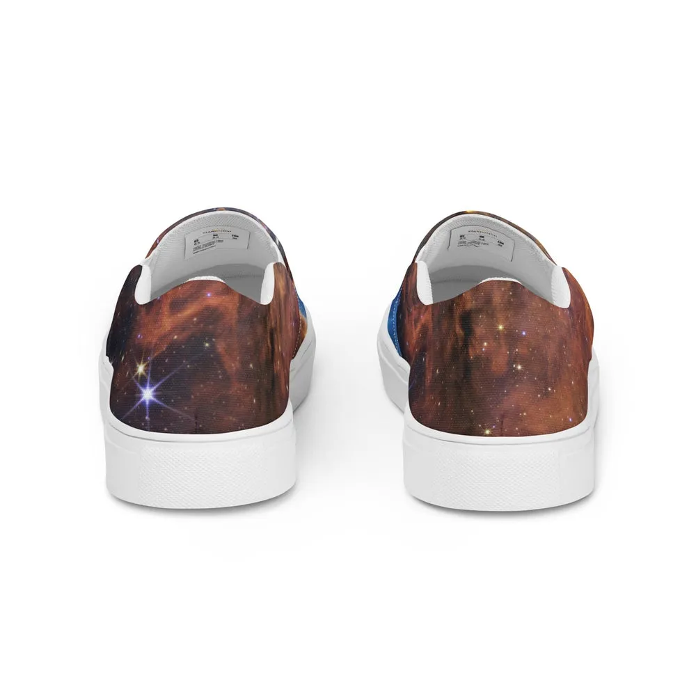 JWST Cosmic Cliffs Carina Nebula Canvas Slip-On Shoes (Men's Sizing)