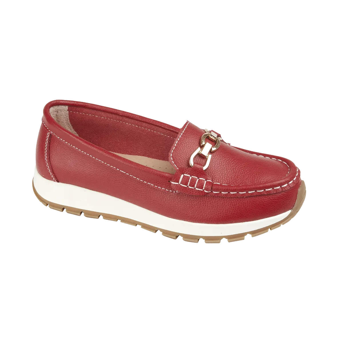 Ladies Leather Slip on Dark Red Shoes Ipanema Flat Jo & Joe