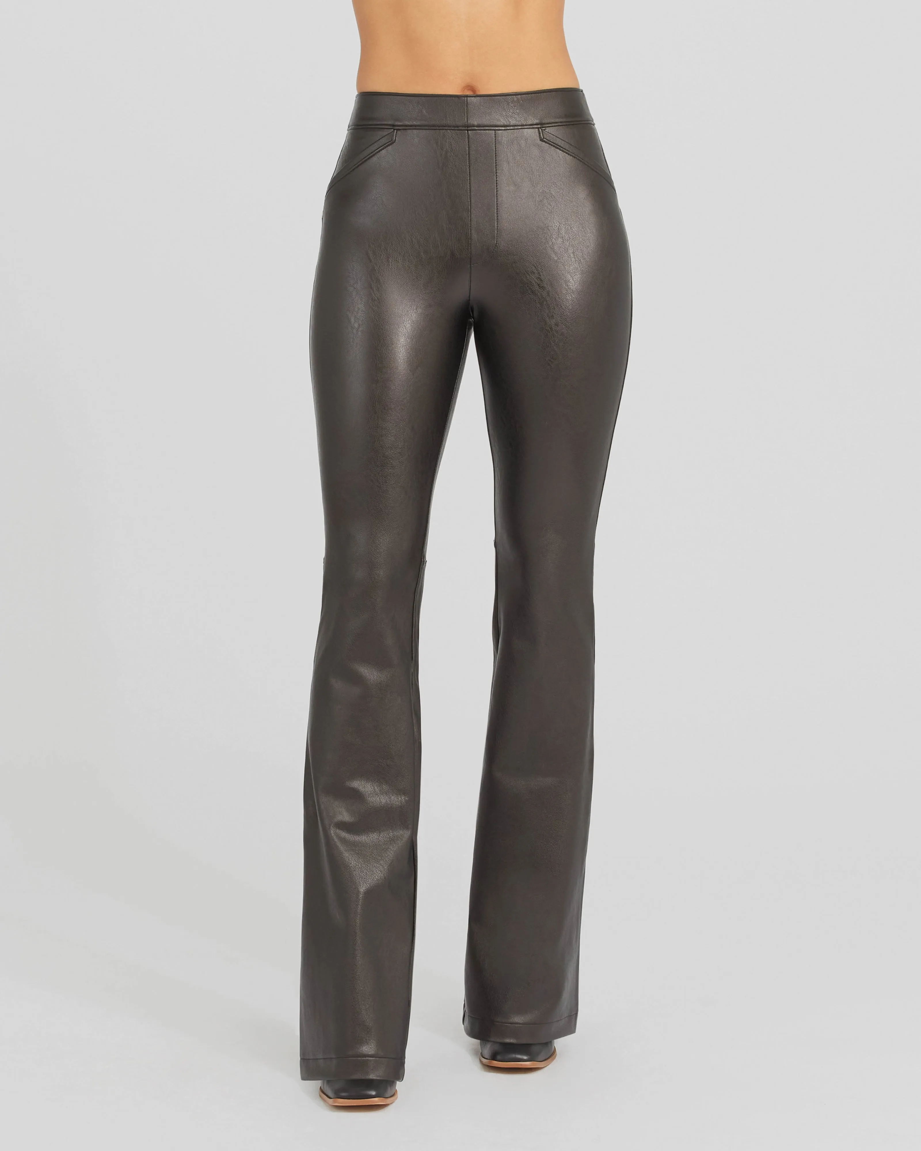 Leather-Like Flare Pant