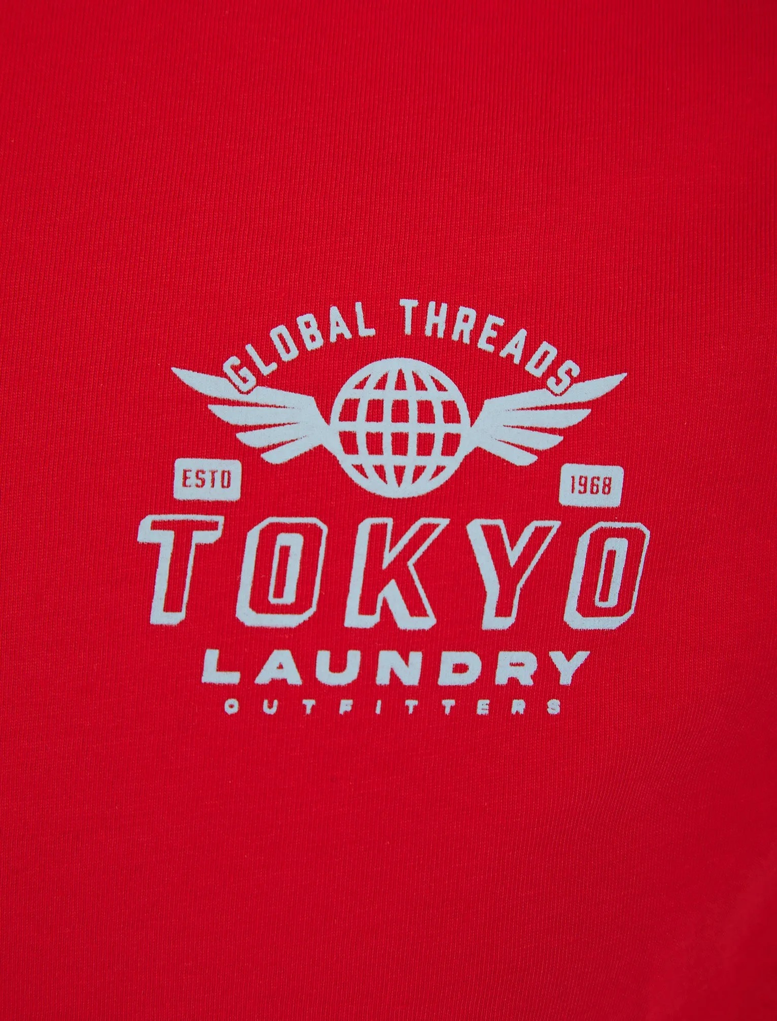 Logger Motif Cotton Jersey T-Shirt in High Risk Red - Tokyo Laundry