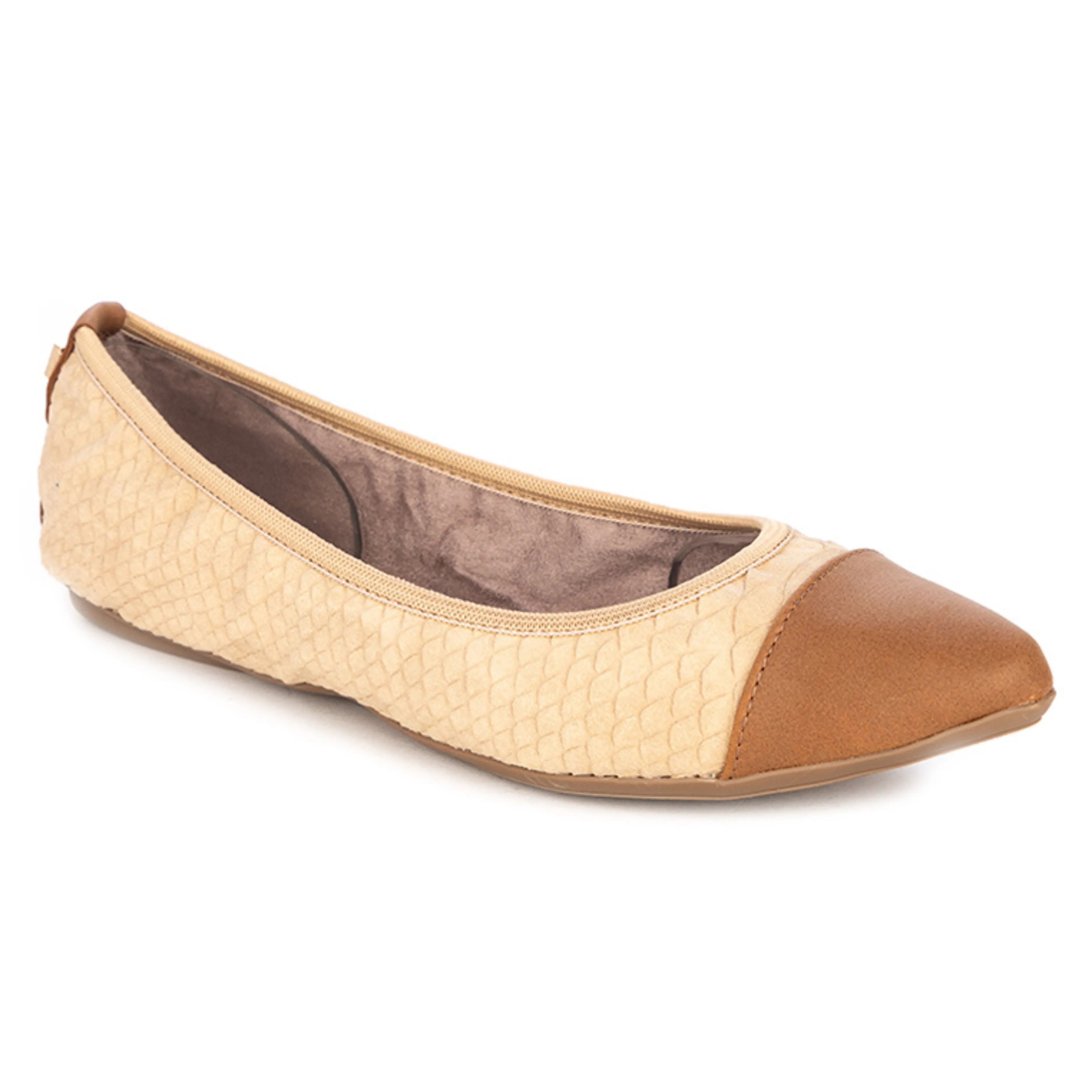 LOTTIE Ballet Flat Shoes - Natural Scales/Tan