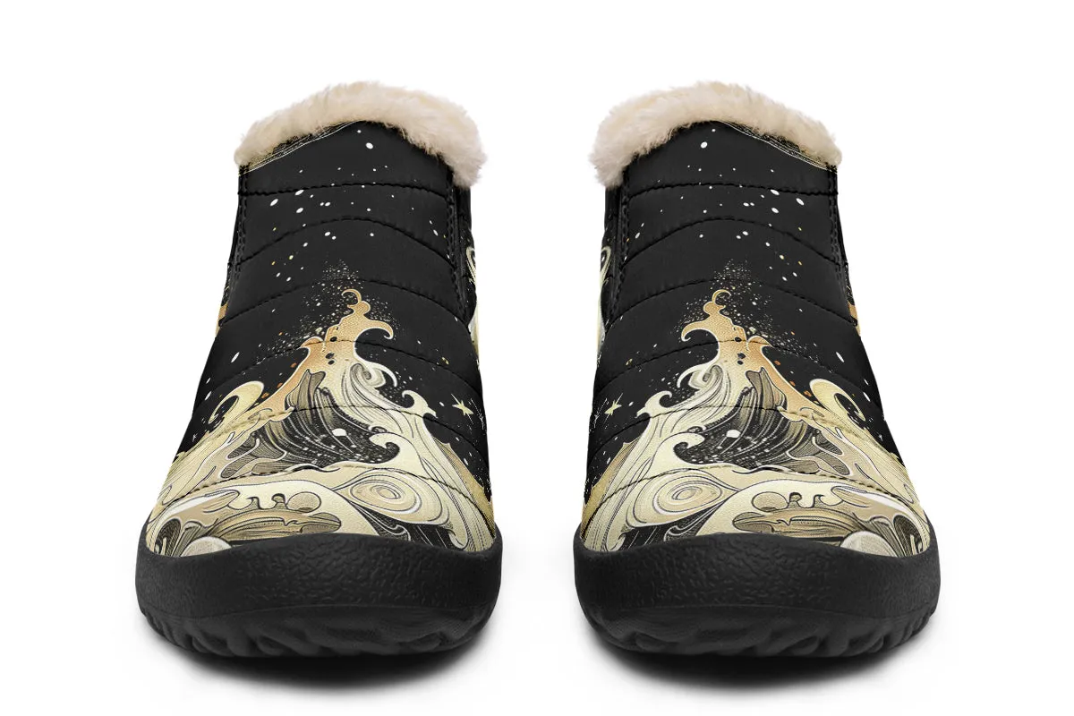 Lunar Tide Winter Sneakers - Warm & Easy Slip-On Shoes Lined with Vegan Wool with Anti-Slip Soles