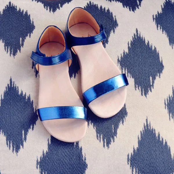 MAA Girls Metallic Blue and Navy Sandal