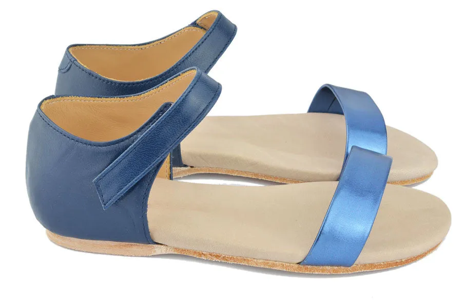 MAA Girls Metallic Blue and Navy Sandal