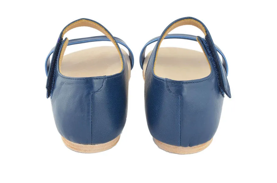 MAA Girls Metallic Blue and Navy Sandal