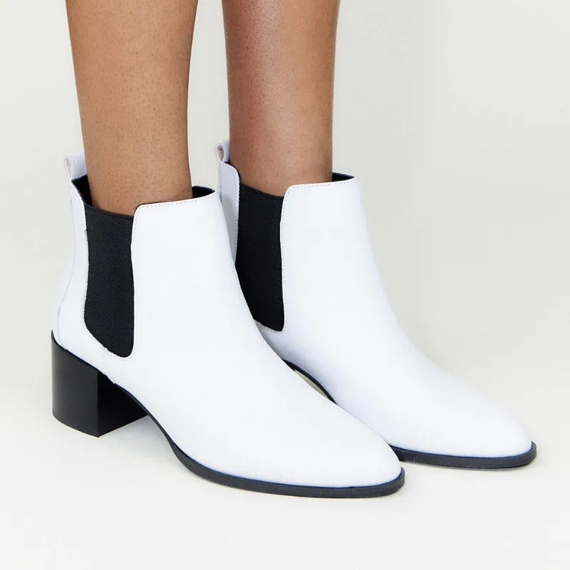 Melissa Chelsea Boot in White Leather