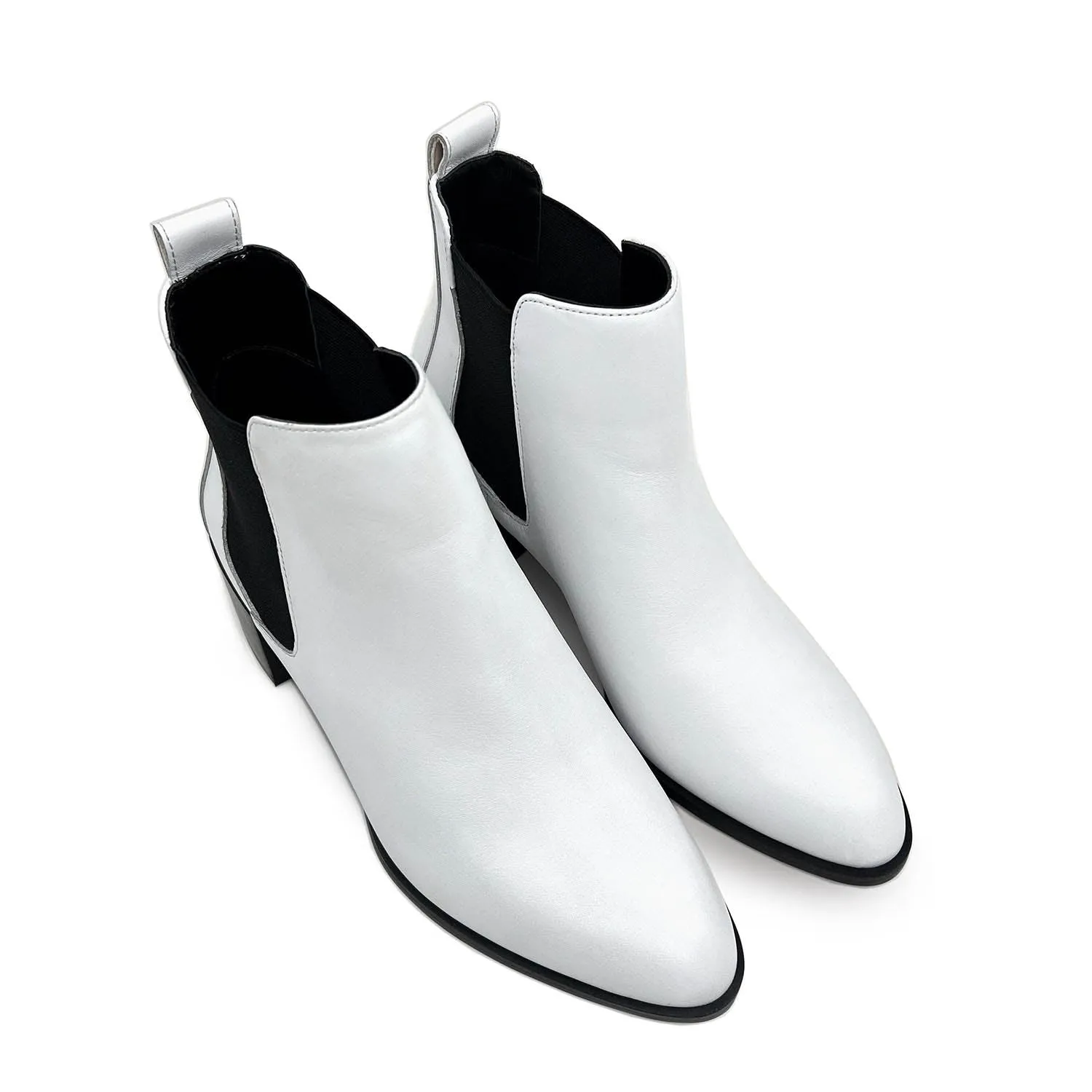 Melissa Chelsea Boot in White Leather