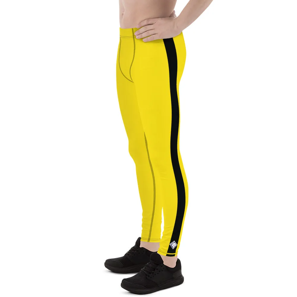 Mens Kill Bill and Game of Death Inspired Athletic Leggings: Perfect for Running, Gym, BJJ, and MMA