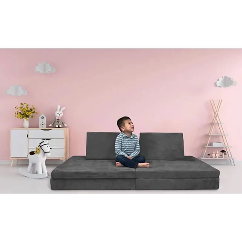 Mod Blox 6 Piece Modular Microsuede Foam Play Couch