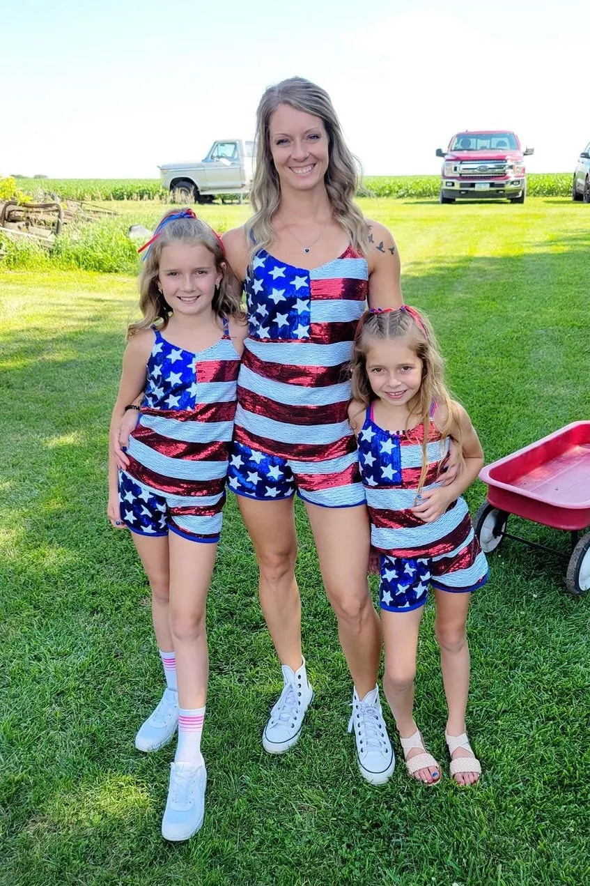 Mom & Me - Patriotic Sequins Tank Short Set