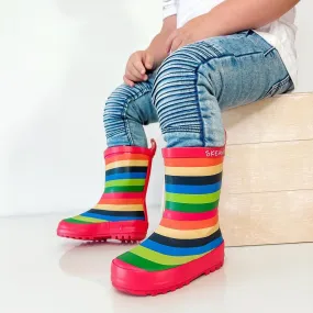 Natural Rubber Gumboots Rainbow Stripe Size EU36