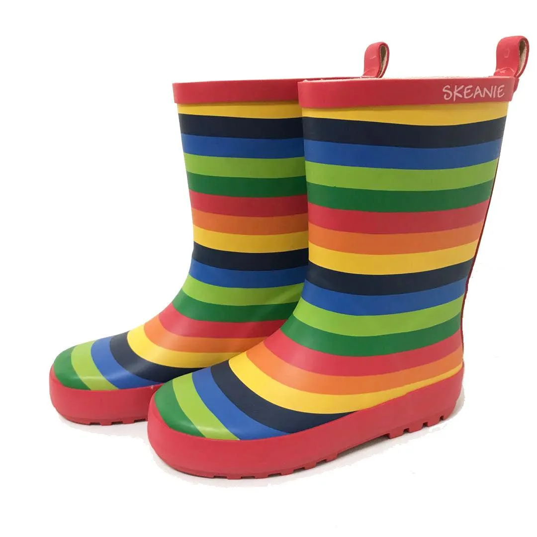 Natural Rubber Gumboots Rainbow Stripe Size EU36