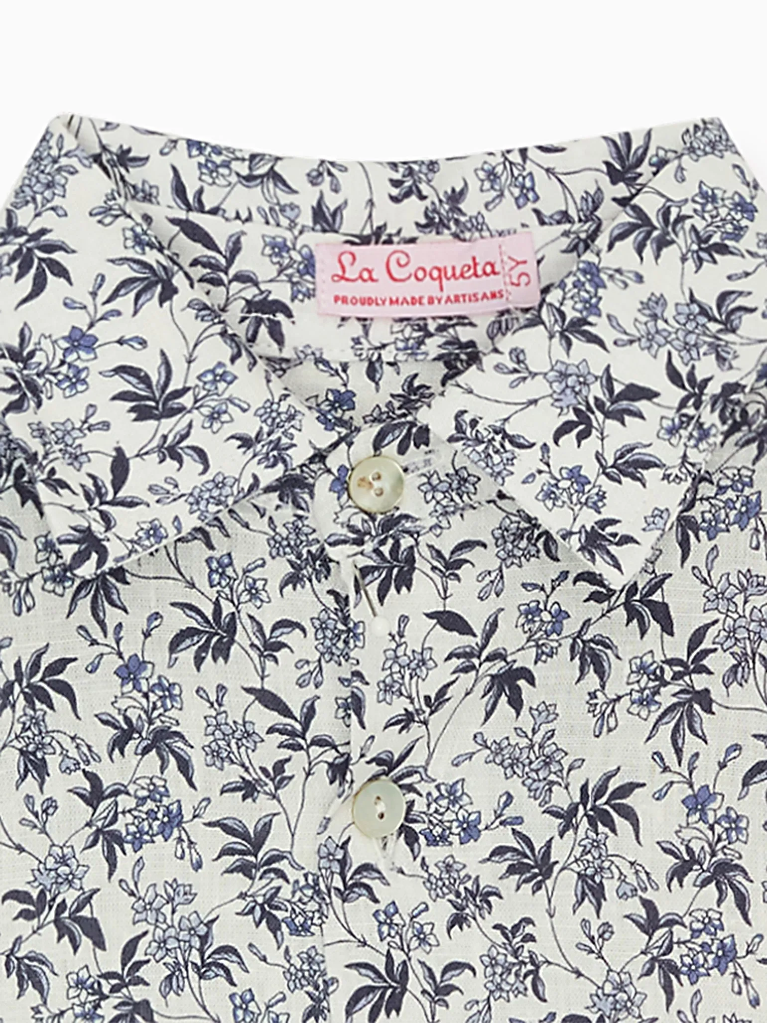 Navy Floral Francisco Linen Mix Boy Shirt