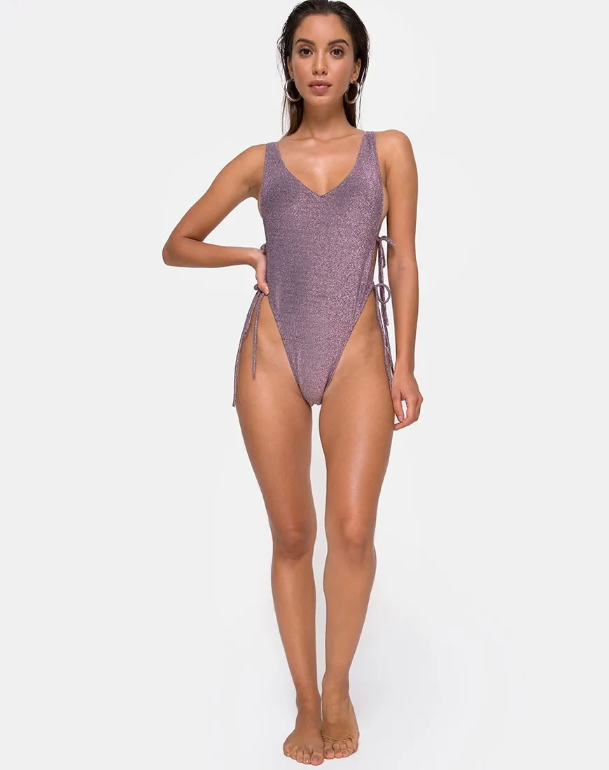 Nishi Swimsuit in Gunmetal Glitter