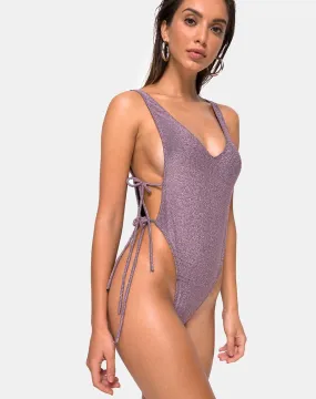 Nishi Swimsuit in Gunmetal Glitter