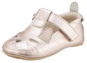 Old Soles Girl's 006 Cutesy Shoe Kitty Detail Copper Metallic Leather Mary Jane Flats