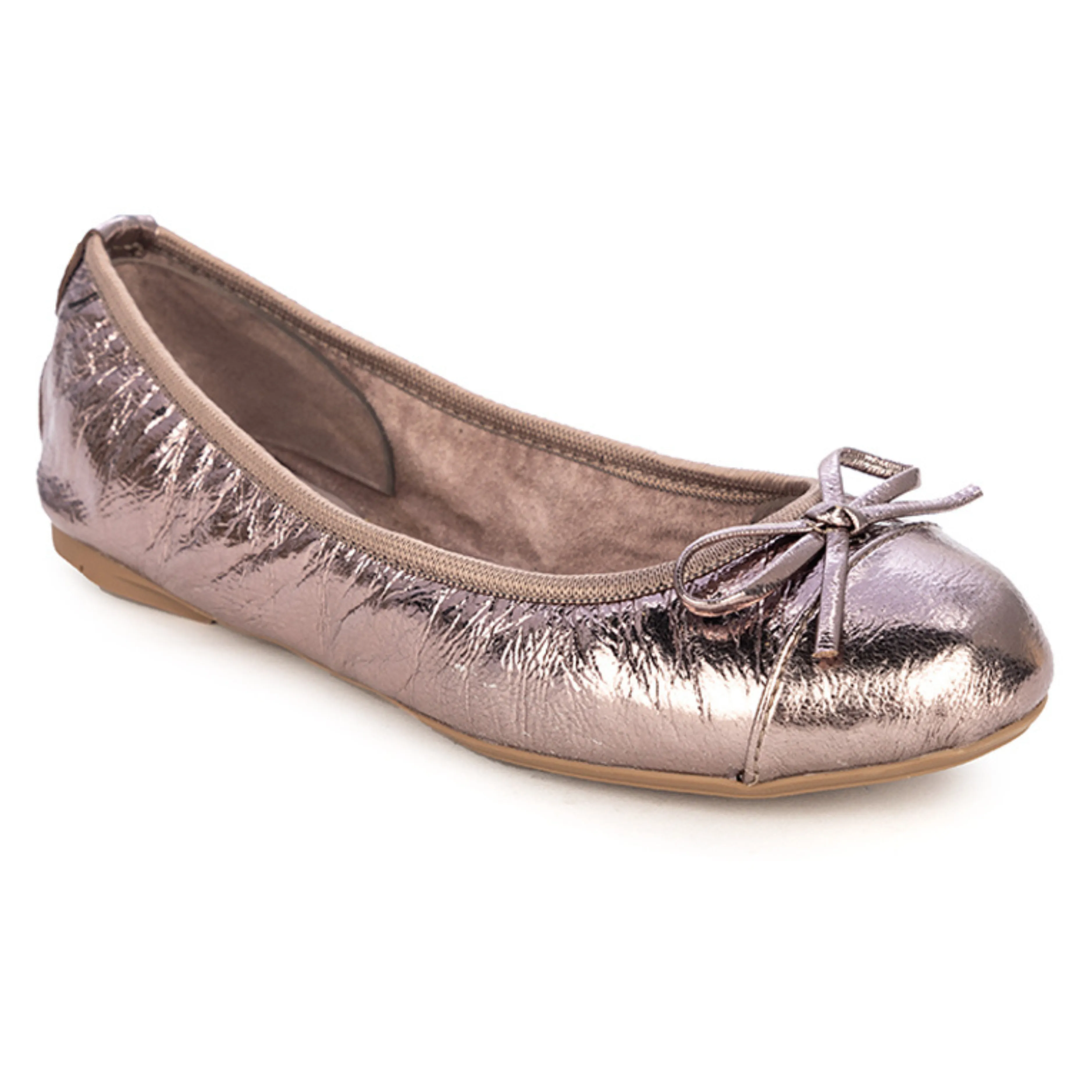 OLIVIA Ballet Flat Shoes - Pewter Metallic