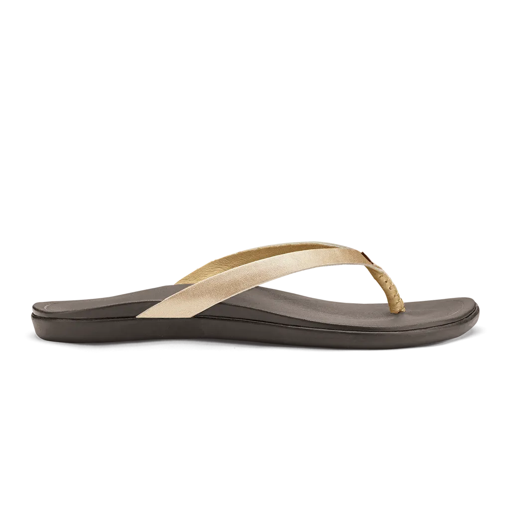 Olukai Ho'Opio Leather Sandal-Bubbly/Dk Java