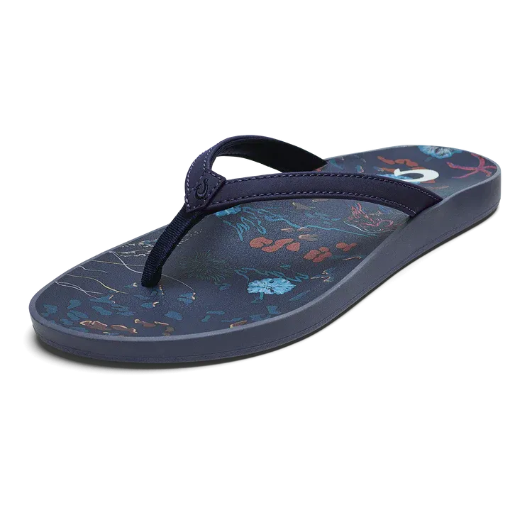 Olukai "Puawe" Midnight Navy/Barrier Reef Women's Beach Sandals