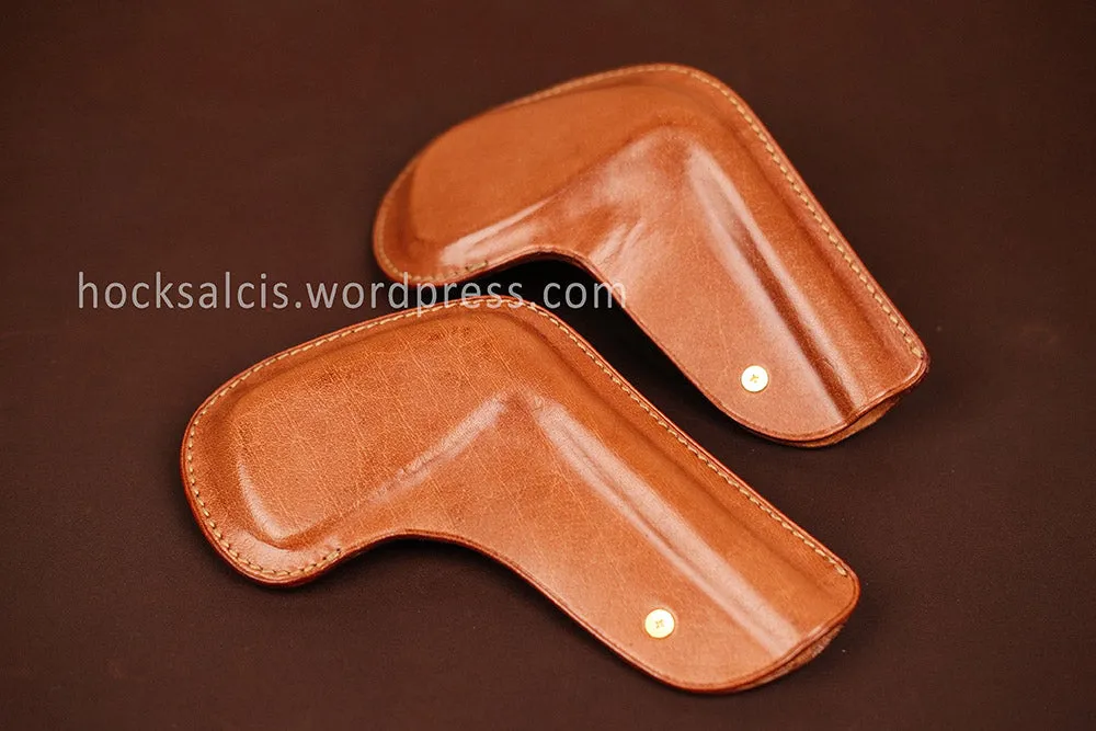 Personalized custom leather golf club head covers tan