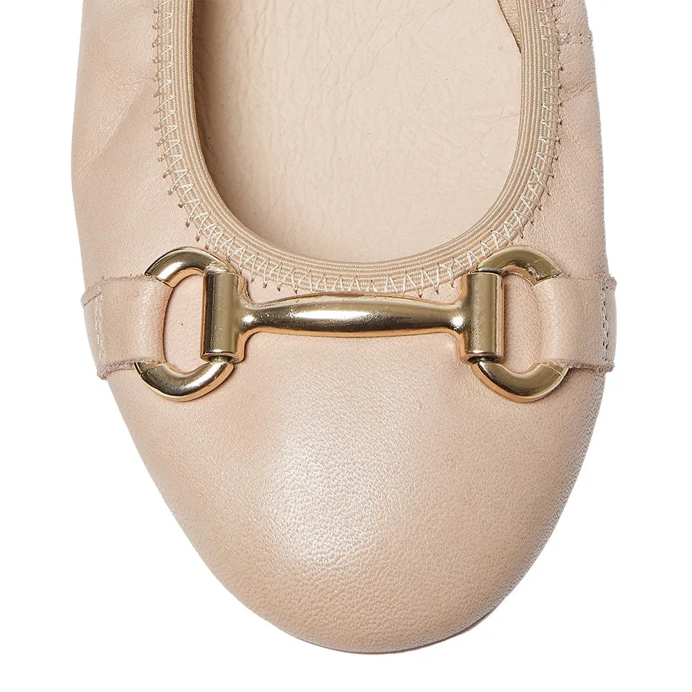 Pilgrim Flat in Blush Leather