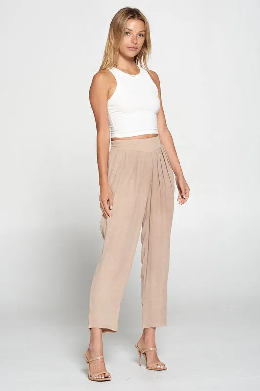 PLEATED TROUSERS MAUVE