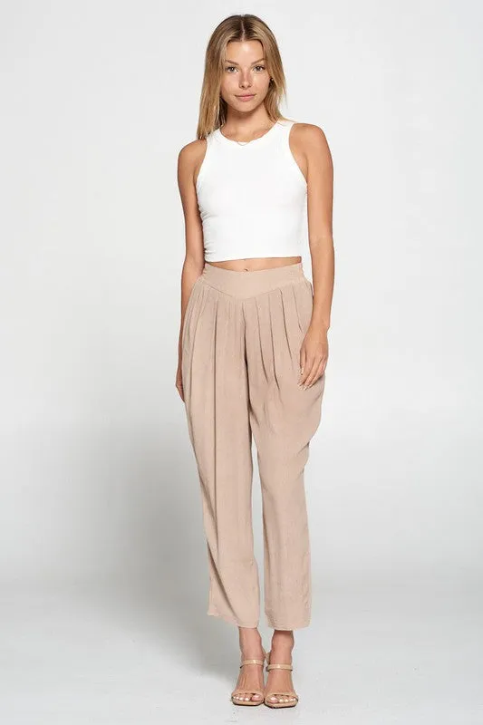 PLEATED TROUSERS MAUVE