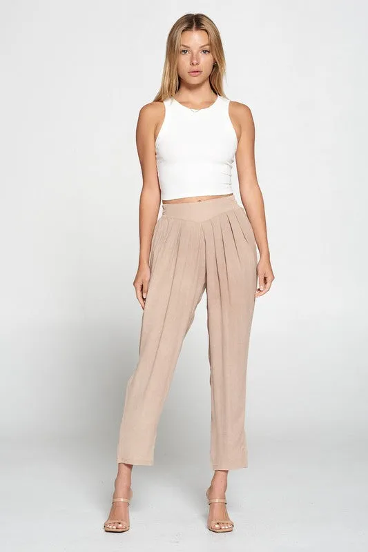 PLEATED TROUSERS MAUVE