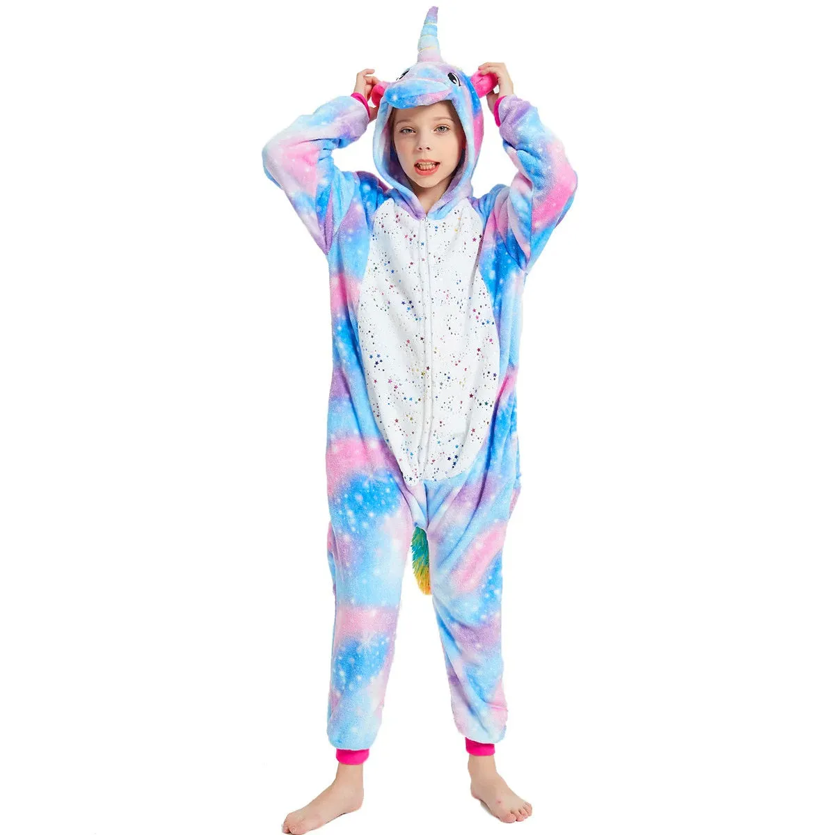 Purple Unicorn with Sparkling Stars Kids Onesie