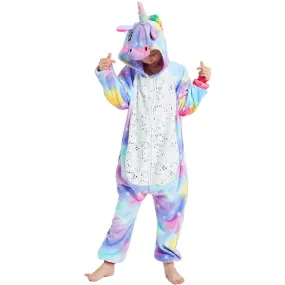 Purple-Yellow Unicorn with Sparkling Stars Kids Onesie