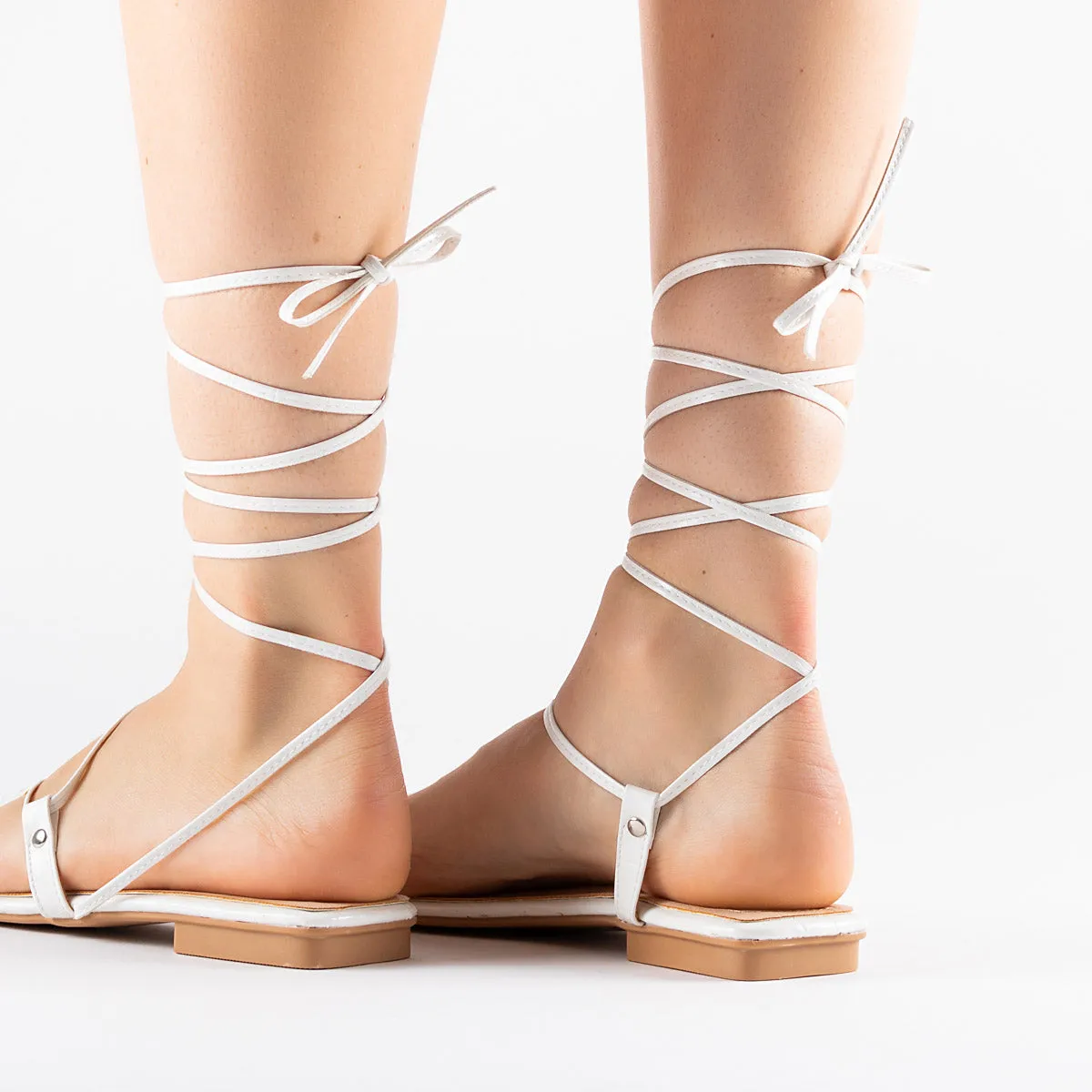 RAID Adaze Lace up Sandal in White