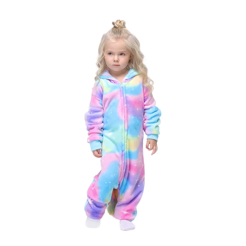 Rainbow Unicorn with Sparkling Stars Baby Onesie