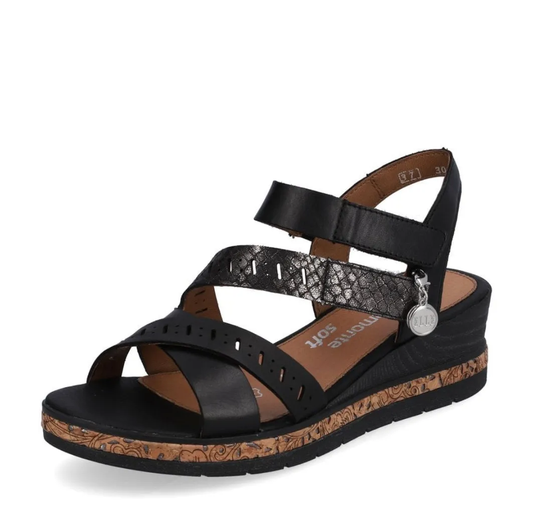 Remonte D3064-01 Odeon Elle Range Black Leather Sandals