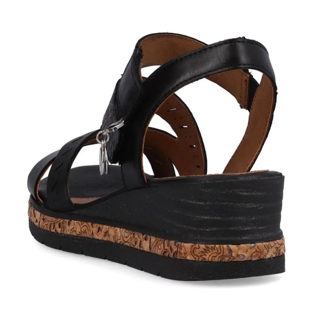 Remonte D3064-01 Odeon Elle Range Black Leather Sandals